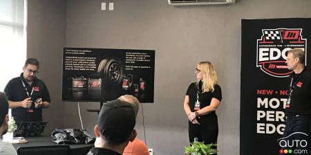 Asmer Manzoor, Motomaster Brand Manager, along with Natasha Gustajtis, Category Business Manager, and Andrew Hannaford, Product Manager